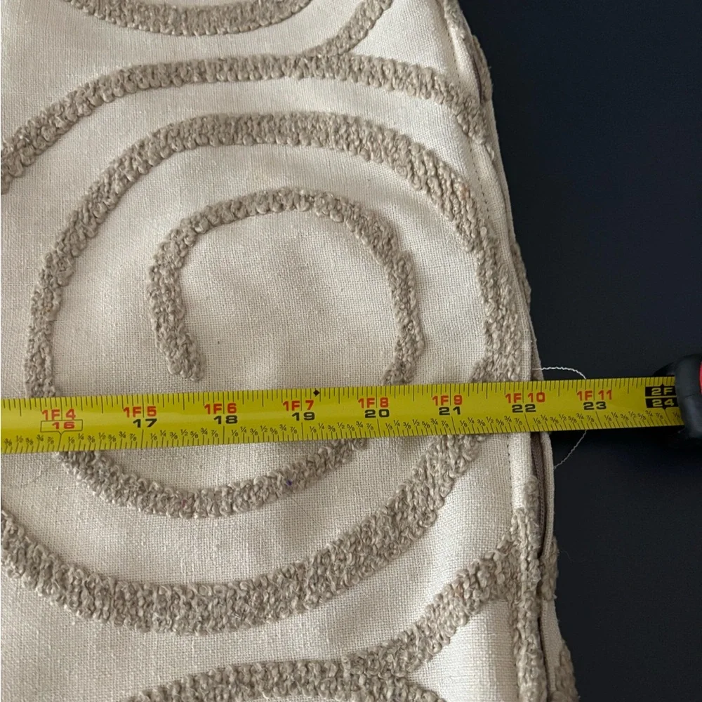 Beige Swirl Patterned Pillow Covers 22x22 set of 2 - Picture 7 of 7